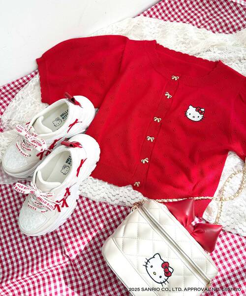 MAJESTIC LEGON(マジェスティックレゴン)の「ハローキティ デコリボンスニーカー(スニーカー・レディース・レッド系その他2・SMALL/MEDIUM/LARGE)」の17枚目の写真