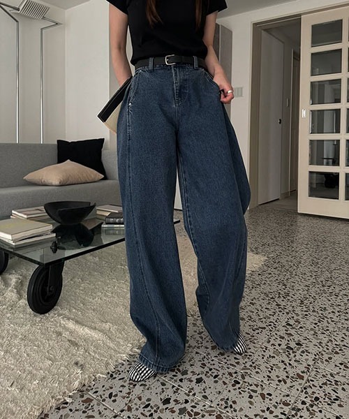パンツ WILLFULLY loose side tuck denim PT セール】loose side tuck denim PT（デニムパンツ）｜WILLFULLY