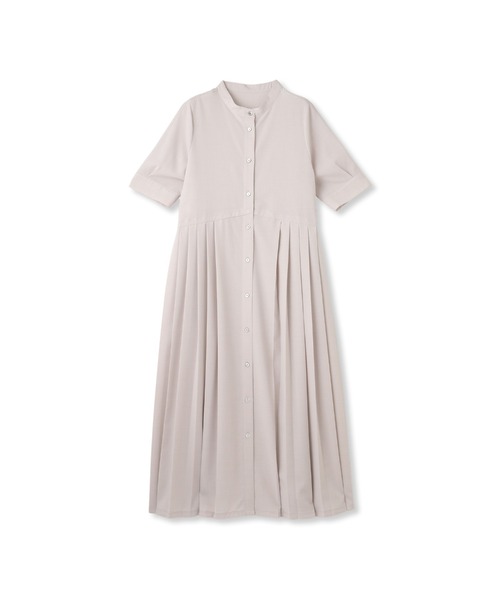 MAYSON GREY（メイソングレイ）の「5分袖サイドプリーツシャツワンピース≪手洗い可能≫（ワンピース・レディース・ベージュ/チャコールグレー/グリーン・M/S）」の8枚目の写真