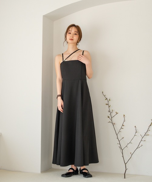 mideal マイディール flap design cami onepiece cross flare cami onepiece / クロスフレアキャミワンピース