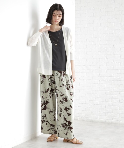 THE SHOP TK （ザ ショップ ティーケー ）の「シアーカーディガン【洗濯機OK】（カーディガン/ボレロ・レディース・ナチュラル/ブラック/アイボリー/スモーキーグリーン系・12/13）」の7枚目の写真