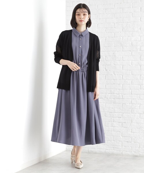 THE SHOP TK （ザ ショップ ティーケー ）の「シアーカーディガン【洗濯機OK】（カーディガン/ボレロ・レディース・ナチュラル/ブラック/アイボリー/スモーキーグリーン系・12/13）」の11枚目の写真