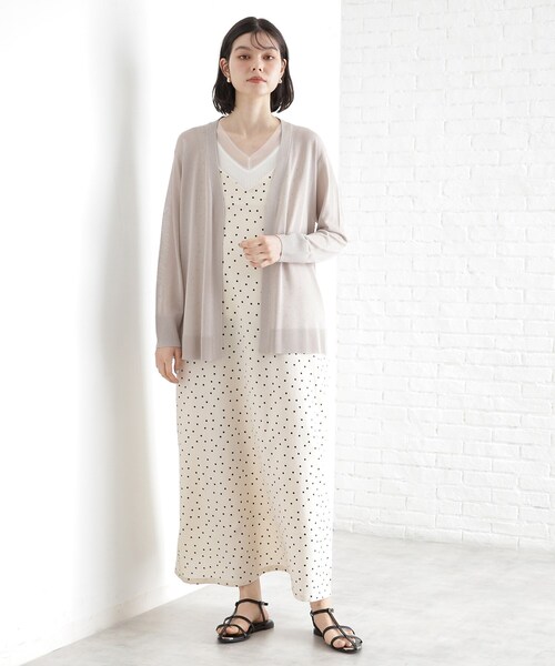 THE SHOP TK （ザ ショップ ティーケー ）の「シアーカーディガン【洗濯機OK】（カーディガン/ボレロ・レディース・ナチュラル/ブラック/アイボリー/スモーキーグリーン系・12/13）」の15枚目の写真