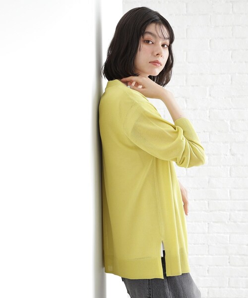 THE SHOP TK （ザ ショップ ティーケー ）の「シアーカーディガン【洗濯機OK】（カーディガン/ボレロ・レディース・ナチュラル/ブラック/アイボリー/スモーキーグリーン系・12/13）」の17枚目の写真