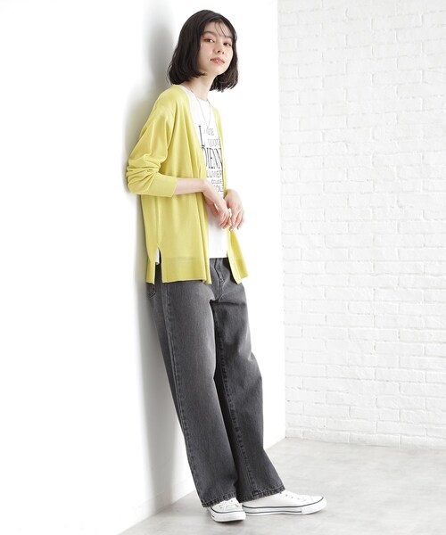 THE SHOP TK （ザ ショップ ティーケー ）の「シアーカーディガン【洗濯機OK】（カーディガン/ボレロ・レディース・ナチュラル/ブラック/アイボリー/スモーキーグリーン系・12/13）」の18枚目の写真