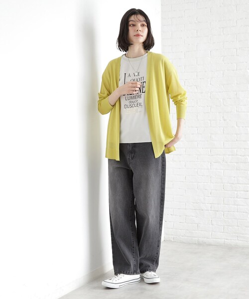 THE SHOP TK （ザ ショップ ティーケー ）の「シアーカーディガン【洗濯機OK】（カーディガン/ボレロ・レディース・ナチュラル/ブラック/アイボリー/スモーキーグリーン系・12/13）」の19枚目の写真