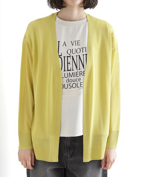 THE SHOP TK （ザ ショップ ティーケー ）の「シアーカーディガン【洗濯機OK】（カーディガン/ボレロ・レディース・ナチュラル/ブラック/アイボリー/スモーキーグリーン系・12/13）」の21枚目の写真