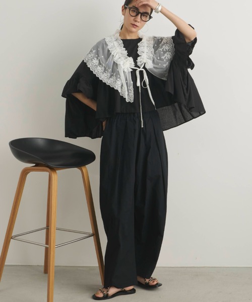 Libra Cue（リブラ キュー）の「スカラップレーススカート(付け襟)（付け襟・レディース・ホワイト/ブラック・FREE）」の6枚目の写真