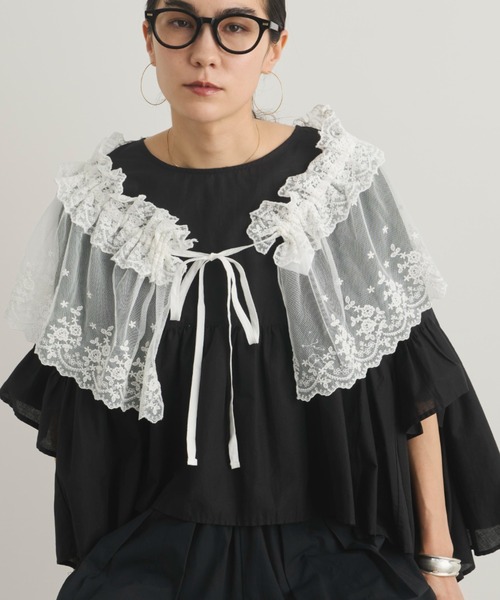 Libra Cue（リブラ キュー）の「スカラップレーススカート(付け襟)（付け襟・レディース・ホワイト/ブラック・FREE）」の7枚目の写真