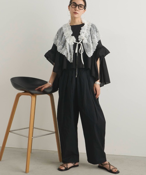 Libra Cue（リブラ キュー）の「スカラップレーススカート(付け襟)（付け襟・レディース・ホワイト/ブラック・FREE）」の5枚目の写真