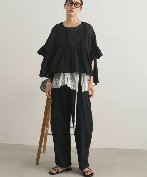 Libra Cue（リブラ キュー）の「スカラップレーススカート(付け襟)（付け襟・レディース・ホワイト/ブラック・FREE）」の11枚目の写真