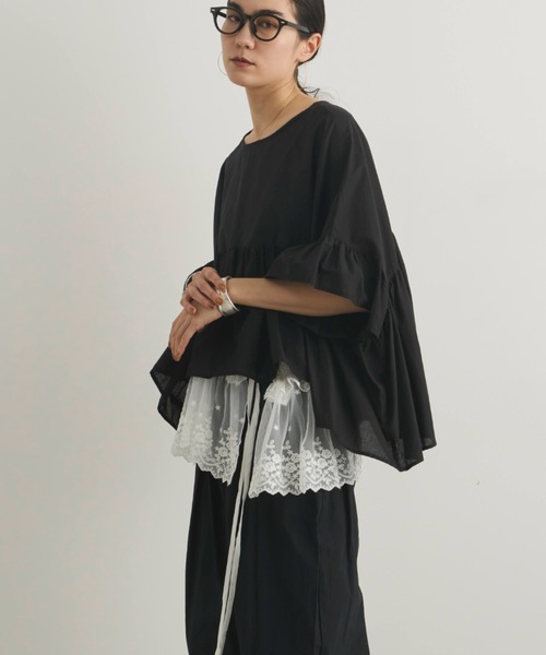 Libra Cue（リブラ キュー）の「スカラップレーススカート(付け襟)（付け襟・レディース・ホワイト/ブラック・FREE）」の9枚目の写真