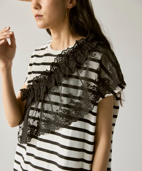 Libra Cue（リブラ キュー）の「スカラップレーススカート(付け襟)（付け襟・レディース・ホワイト/ブラック・FREE）」の14枚目の写真