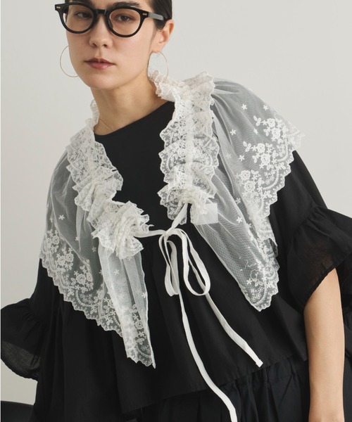 Libra Cue（リブラ キュー）の「スカラップレーススカート(付け襟)（付け襟・レディース・ホワイト/ブラック・FREE）」の16枚目の写真