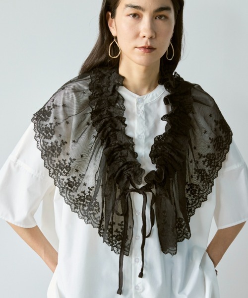 Libra Cue（リブラ キュー）の「スカラップレーススカート(付け襟)（付け襟・レディース・ホワイト/ブラック・FREE）」の17枚目の写真