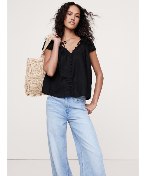 banana republic セットアップ　タグ付き未使用 BANANA REPUBLIC パンツ FACTORY STORE ワイドレッグ ハイライズ