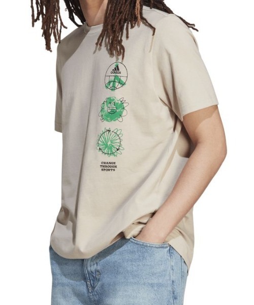 adidas(アディダス)の「アディダス adidas アディダス チェンジ スルー(Tシャツ/カットソー・メンズ・アイボリー/ブルー/ホワイト・LL/3L/S/M/L)」の3枚目の写真