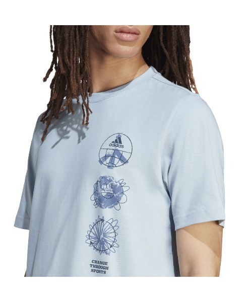adidas(アディダス)の「アディダス adidas アディダス チェンジ スルー(Tシャツ/カットソー・メンズ・アイボリー/ブルー/ホワイト・LL/3L/S/M/L)」の8枚目の写真
