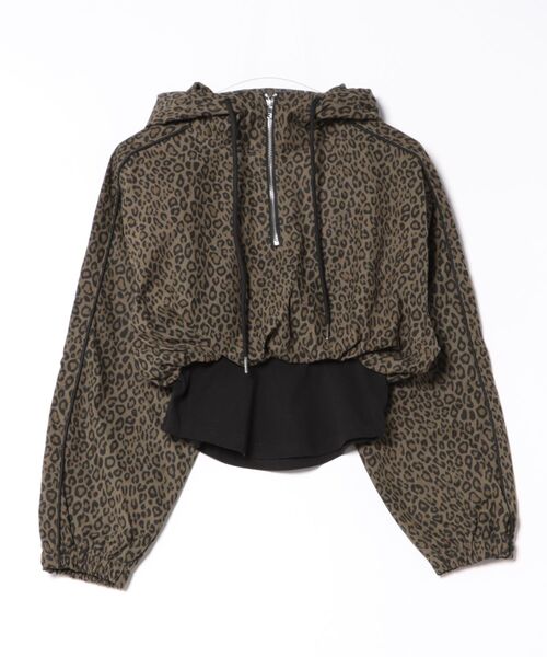 FIG&VIPER(フィグアンドバイパー)の「レオパードZIPショートフーディ(パーカー・レディース・ベージュ/カーキ・FREE)」の1枚目の写真