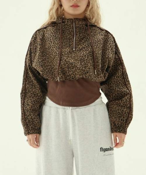 FIG&VIPER(フィグアンドバイパー)の「レオパードZIPショートフーディ(パーカー・レディース・ベージュ/カーキ・FREE)」の5枚目の写真