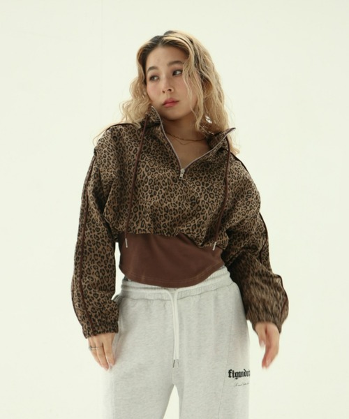FIG&VIPER(フィグアンドバイパー)の「レオパードZIPショートフーディ(パーカー・レディース・ベージュ/カーキ・FREE)」の10枚目の写真