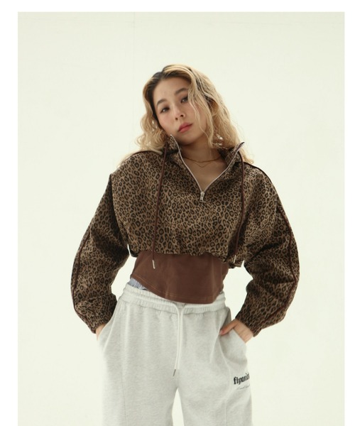 FIG&VIPER(フィグアンドバイパー)の「レオパードZIPショートフーディ(パーカー・レディース・ベージュ/カーキ・FREE)」の21枚目の写真
