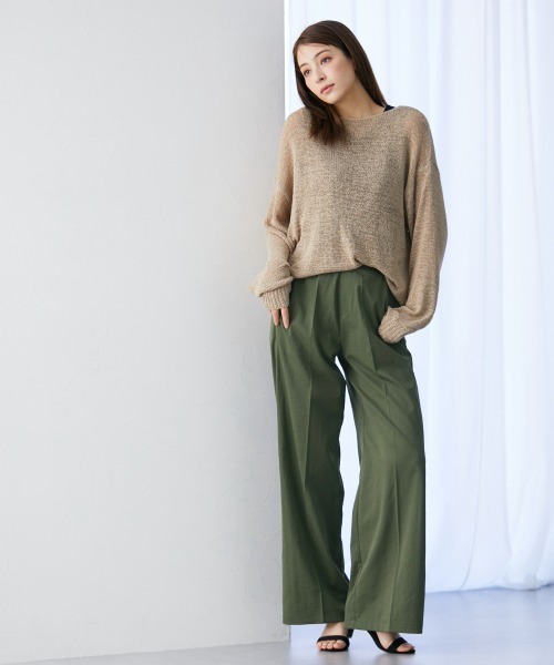 slattgir(スラットジール)の「高身長 接触冷感ライトチノワイドパンツ(トールサイズ)(チノパンツ・レディース・ブラック/ベージュ/カーキ/グレー/ダークネイビー・5L/M/L/LL/3L/4L)」の12枚目の写真