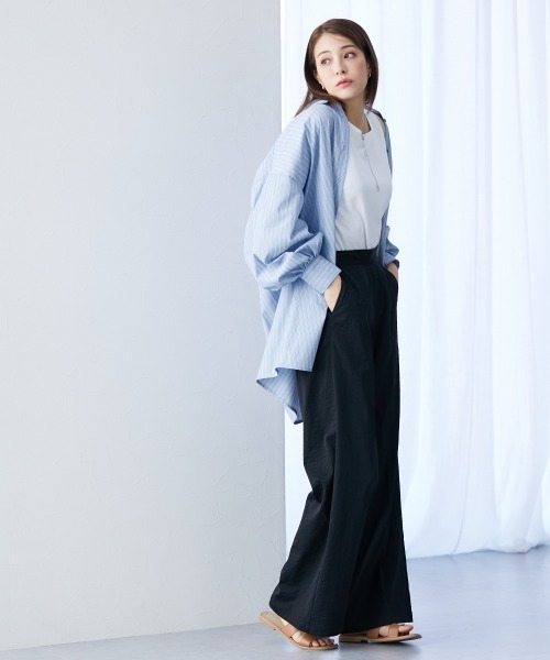 slattgir(スラットジール)の「高身長 接触冷感ライトチノワイドパンツ(トールサイズ)(チノパンツ・レディース・ブラック/ベージュ/カーキ/グレー/ダークネイビー・5L/M/L/LL/3L/4L)」の21枚目の写真