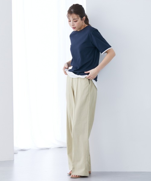 slattgir(スラットジール)の「高身長 接触冷感ライトチノワイドパンツ(トールサイズ)(チノパンツ・レディース・ブラック/ベージュ/カーキ/グレー/ダークネイビー・5L/M/L/LL/3L/4L)」の16枚目の写真