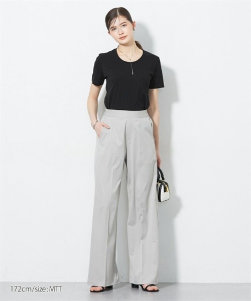 slattgir(スラットジール)の「高身長 接触冷感ライトチノワイドパンツ(トールサイズ)(チノパンツ・レディース・ブラック/ベージュ/カーキ/グレー/ダークネイビー・5L/M/L/LL/3L/4L)」の6枚目の写真