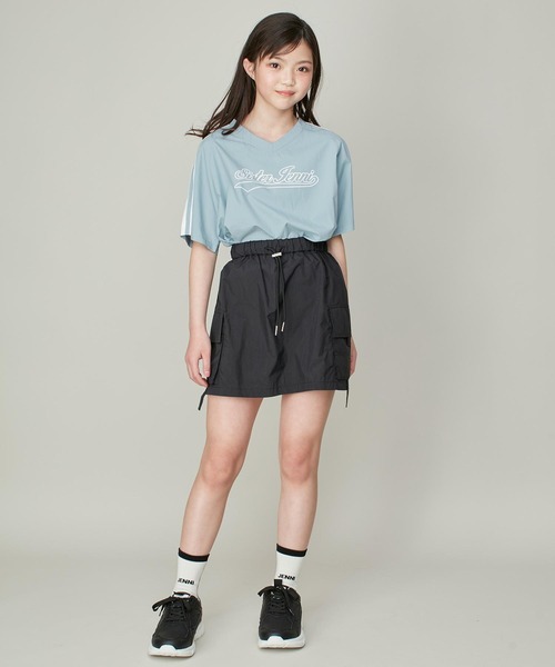 SISTER JENNI（SISTER JENNI）の「【ウエスト調整可】タフタカーゴスカパン（スカート・キッズ・カーキ/ブラック・130cm/140cm/150cm/160cm）」の7枚目の写真