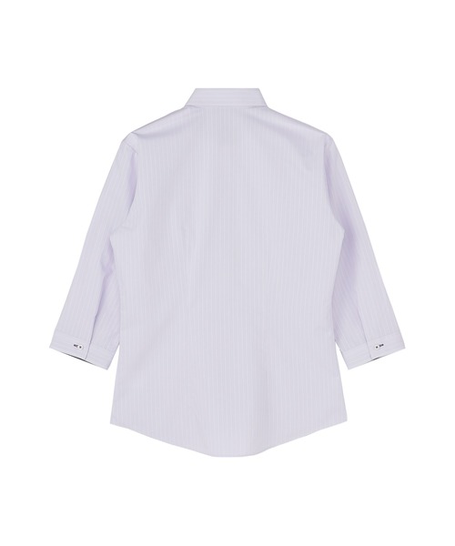 TOKYO SHIRTS(トウキョウシャツ)の「【透け防止】 形態安定ノーアイロン ワイド 7分袖ビジネスワイシャツ(ビジネスシャツ・レディース・ラベンダー・XS/S/M/L/LL/XL)」の5枚目の写真