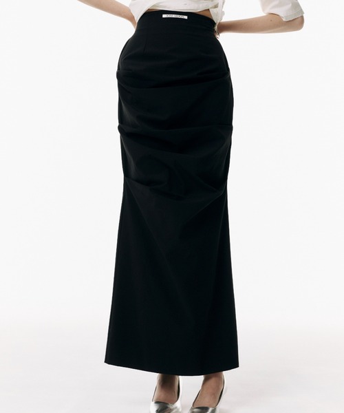 JOSE MOON（ジョゼムーン）の「IRREGULAR TUCK TIGHT SKIRT/イレギュラータックタイトスカート（スカート・レディース・ブラック/ホワイト/グリーン系その他/ブルー/オレンジ・38/36）」の21枚目の写真