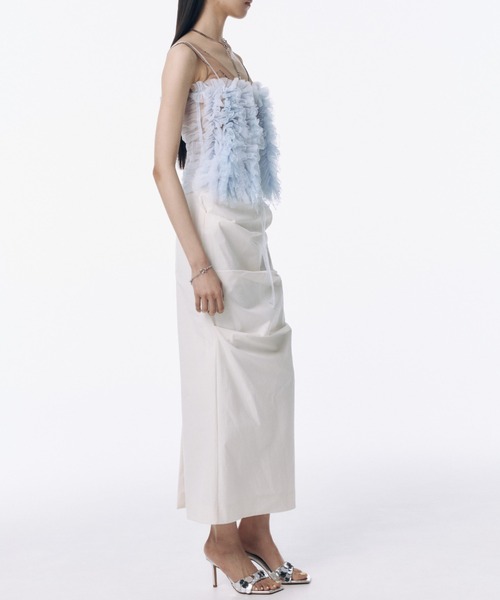 JOSE MOON（ジョゼムーン）の「IRREGULAR TUCK TIGHT SKIRT/イレギュラータックタイトスカート（スカート・レディース・ブラック/ホワイト/グリーン系その他/ブルー/オレンジ・38/36）」の14枚目の写真