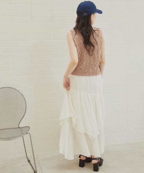 archives（アルシーヴ）の「２ＷＡＹフリンジニットベスト（ベスト・レディース・グレー/アイボリー/ブラック/モカ・MEDIUM）」の20枚目の写真