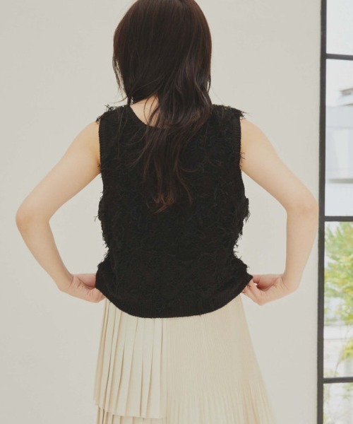 archives（アルシーヴ）の「２ＷＡＹフリンジニットベスト（ベスト・レディース・グレー/アイボリー/ブラック/モカ・MEDIUM）」の11枚目の写真