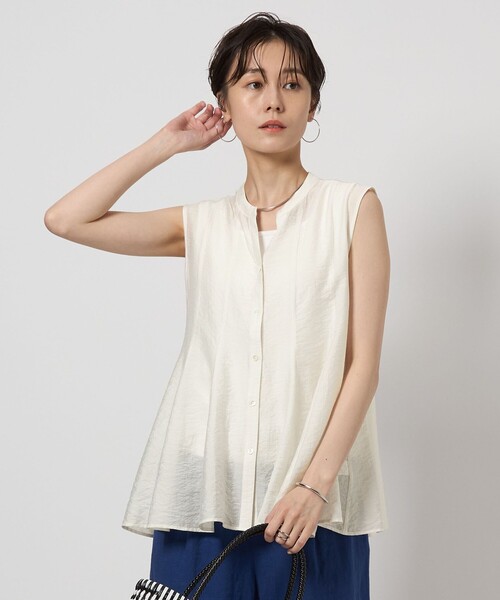【特別セール品】 フレア ノースリーブ ブラウス（シャツ/ブラウス）｜green label トップス