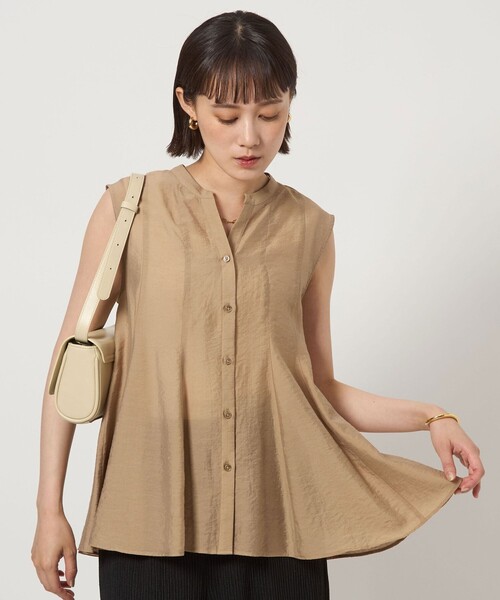 green label relaxing(グリーンレーベルリラクシング)の「フレア ノースリーブ ブラウス(シャツ/ブラウス・レディース・ブラック/ホワイト/レッド/ベージュ・FREE)」の17枚目の写真