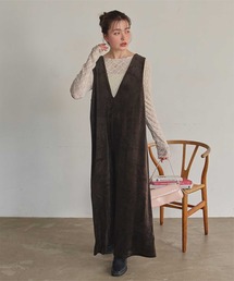前後2wayベロアオールインワン