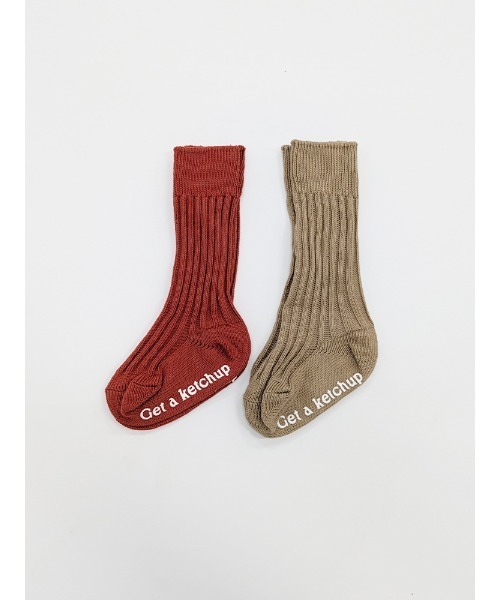 Catchup(ケチャップ)の「【Catchup】リブソックス 2P(ソックス/靴下・キッズ・ベージュ/ブルー/サックスブルー・S/M/XL/L)」の1枚目の写真