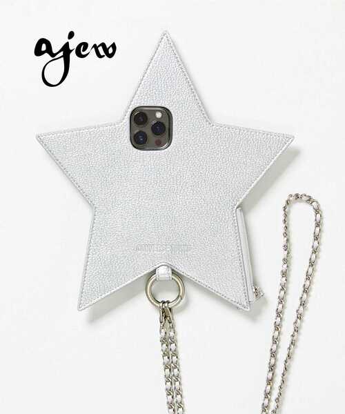 ajew（エジュー）の「【ajew】STAR★ SHOULDER PHONE CASE（スマホケース/カバー・レディース・ホワイト/ブラック/シルバー・1/2/3/4/5/6）」の3枚目の写真