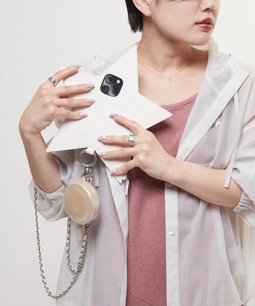 ajew（エジュー）の「【ajew】STAR★ SHOULDER PHONE CASE（スマホケース/カバー・レディース・ホワイト/ブラック/シルバー・1/2/3/4/5/6）」の8枚目の写真