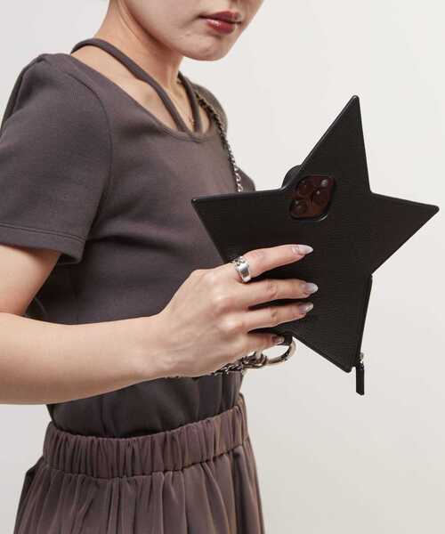 ajew（エジュー）の「【ajew】STAR★ SHOULDER PHONE CASE（スマホケース/カバー・レディース・ホワイト/ブラック/シルバー・1/2/3/4/5/6）」の14枚目の写真
