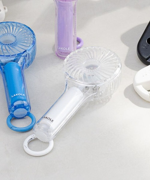LAKOLE（ラコレ）の「【LEDライト搭載】クリアカラビナ付きハンディファン / 284542（生活家電・レディース・その他1/その他2/その他3・FREE）」の5枚目の写真