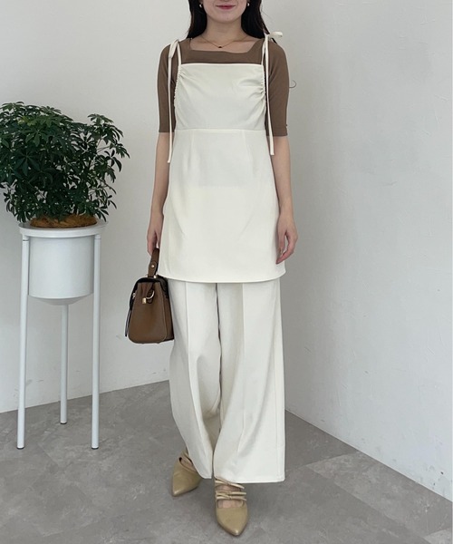 mysty woman(ミスティウーマン)の「テレコスクエアプルオーバー 574832(Tシャツ/カットソー・レディース・オフホワイト/ブラック/ブラウン系その他・FREE)」の22枚目の写真