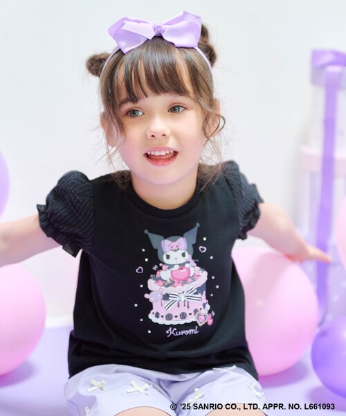 ANY(エニィ)の「【any FAM ×サンリオキャラクターズ】パフスリーブ Tシャツ(Tシャツ/カットソー・キッズ・ホワイト系/ピンク系/ブラック系/サックスブルー系・120/110/100/90/130)」の2枚目の写真