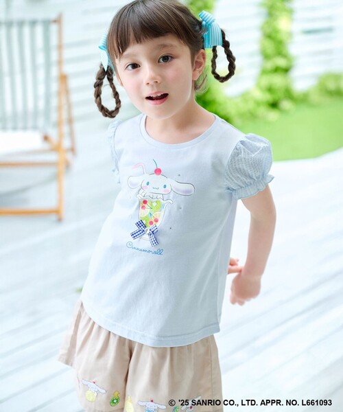 ANY(エニィ)の「【any FAM ×サンリオキャラクターズ】パフスリーブ Tシャツ(Tシャツ/カットソー・キッズ・ホワイト系/ピンク系/ブラック系/サックスブルー系・120/110/100/90/130)」の3枚目の写真