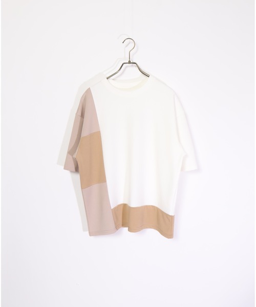 ATELANE(アテレーン)の「ATELANE/ストレッチポンチ×梨地 切り替えTEE(Tシャツ/カットソー・メンズ・ホワイト系その他/ブラック系その他/ブラック/ホワイト・LARGE/X-LARGE/MEDIUM)」の3枚目の写真