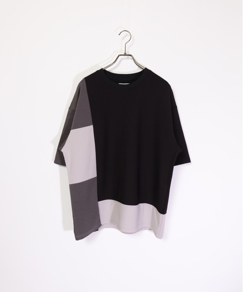 ATELANE(アテレーン)の「ATELANE/ストレッチポンチ×梨地 切り替えTEE(Tシャツ/カットソー・メンズ・ホワイト系その他/ブラック系その他/ブラック/ホワイト・LARGE/X-LARGE/MEDIUM)」の4枚目の写真