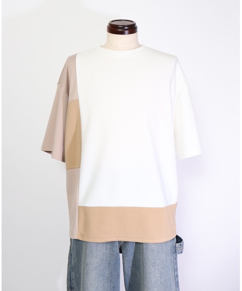 ATELANE(アテレーン)の「ATELANE/ストレッチポンチ×梨地 切り替えTEE(Tシャツ/カットソー・メンズ・ホワイト系その他/ブラック系その他/ブラック/ホワイト・LARGE/X-LARGE/MEDIUM)」の13枚目の写真